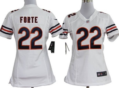 Nike Women's nfl Chicago Bears 22 Matt Forte Nike White Game Team Jersey